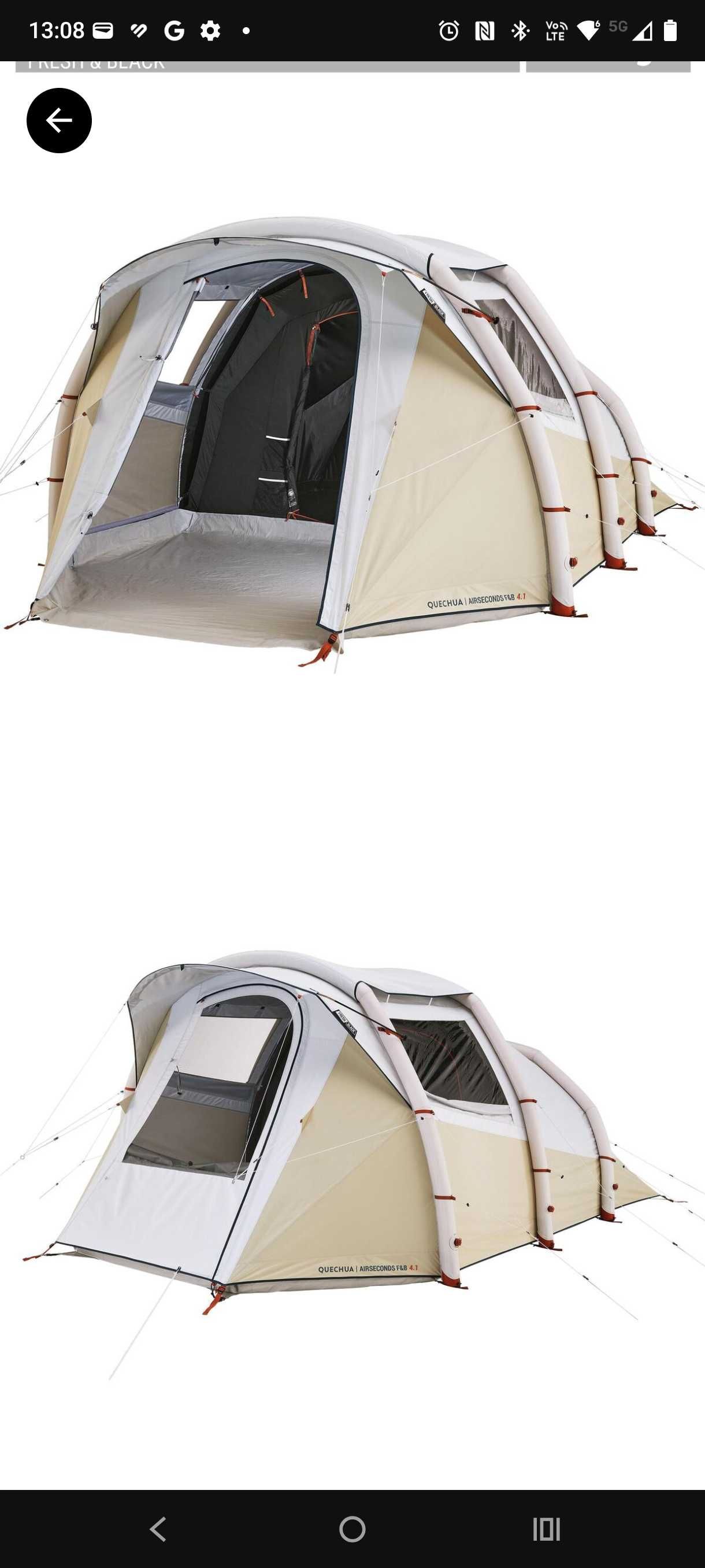 quechua air seconds 4.1 f&b 4-osobowy raz rozłożony