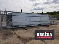 Brama przesuwna z poziomymi stalowymi panelami 5x1,72m Producent