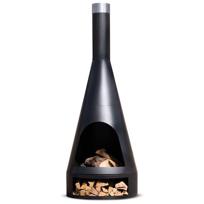 Palenisko ogrodowe Kominek ogrodowy XL 55x160 cm Stalowy czarny mat