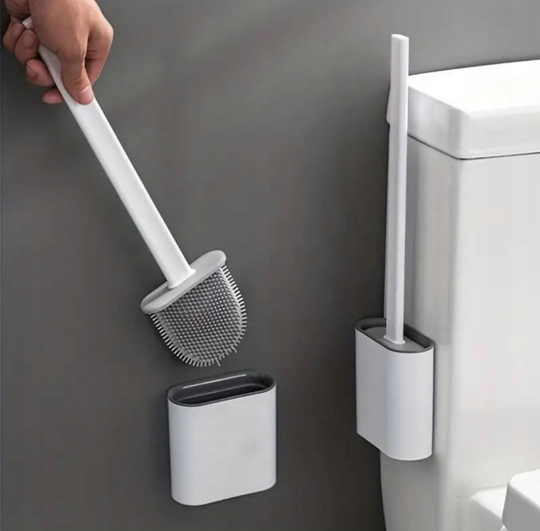 Szczotka do toalety WC 34cm 2w1 toaletowa silikonowa płaska solidna