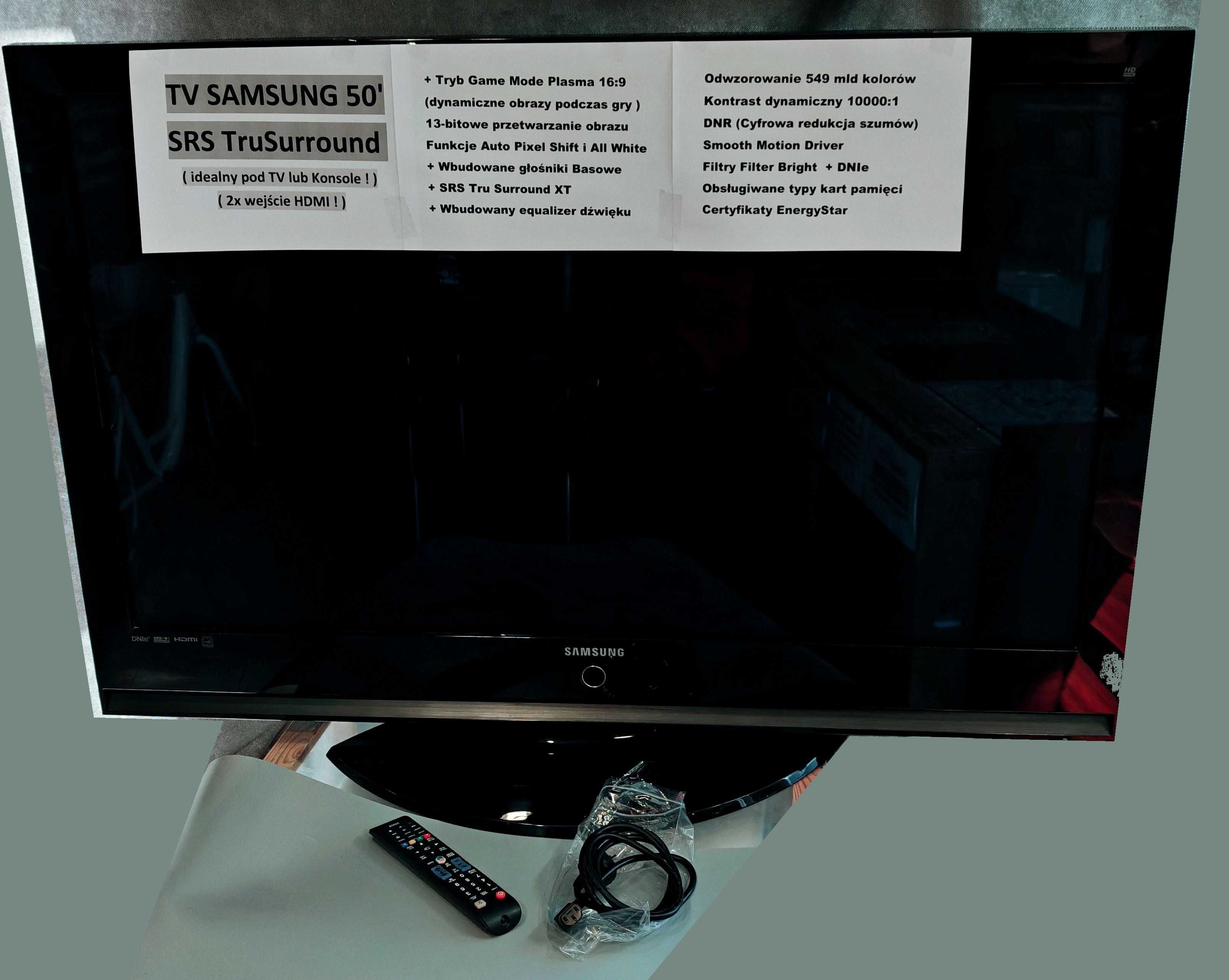 Telewizor Samsung 50" SRS Tru Surround XT 2x HDMI HD Pilot Super Stan