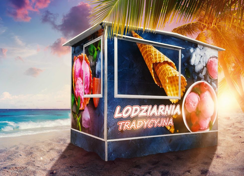 Przyczepa gastronomiczna do lodów wyposażona producent