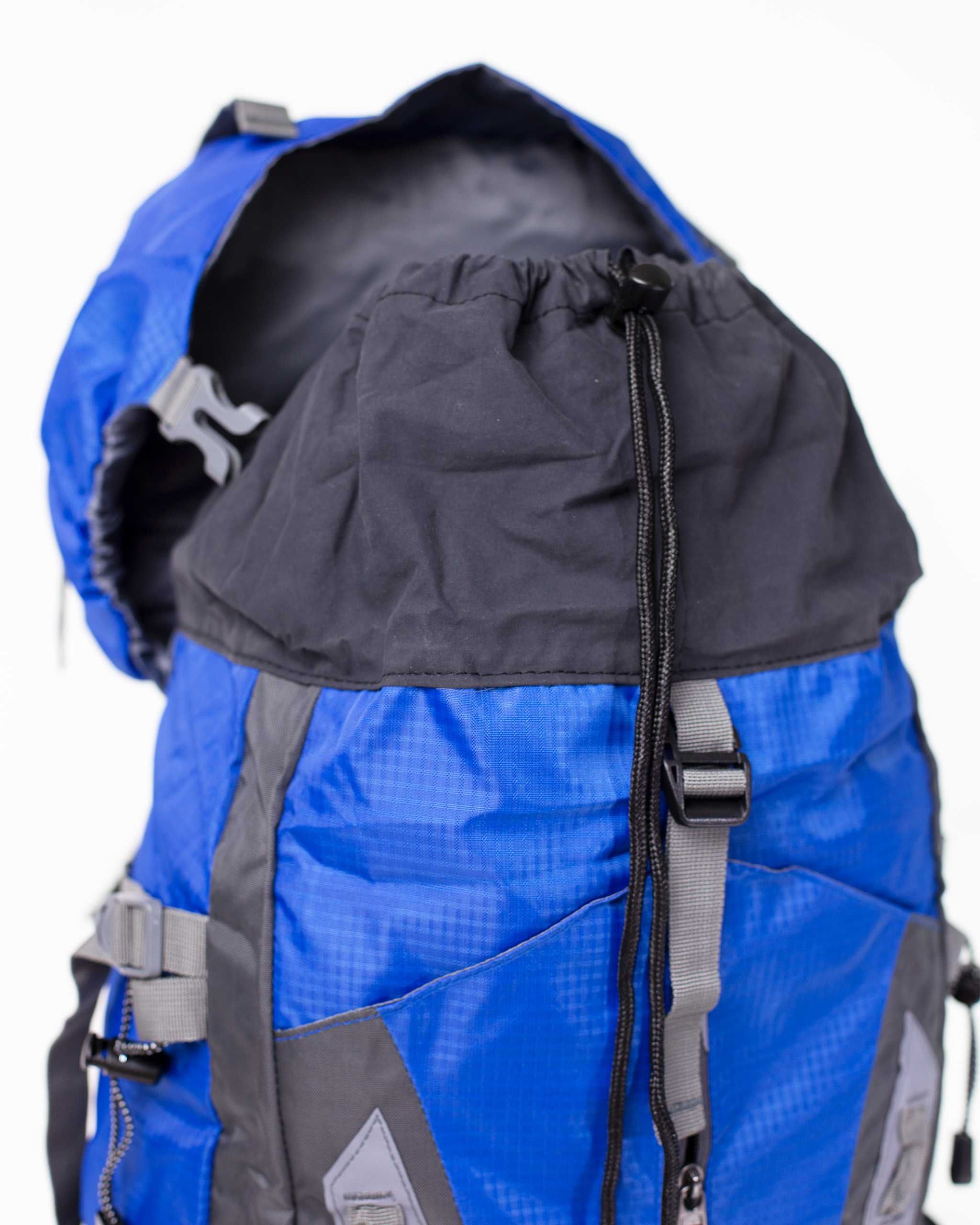 Plecak turystyczny górski trekkingowy "Mnich" 70 litrów niebieski PT07