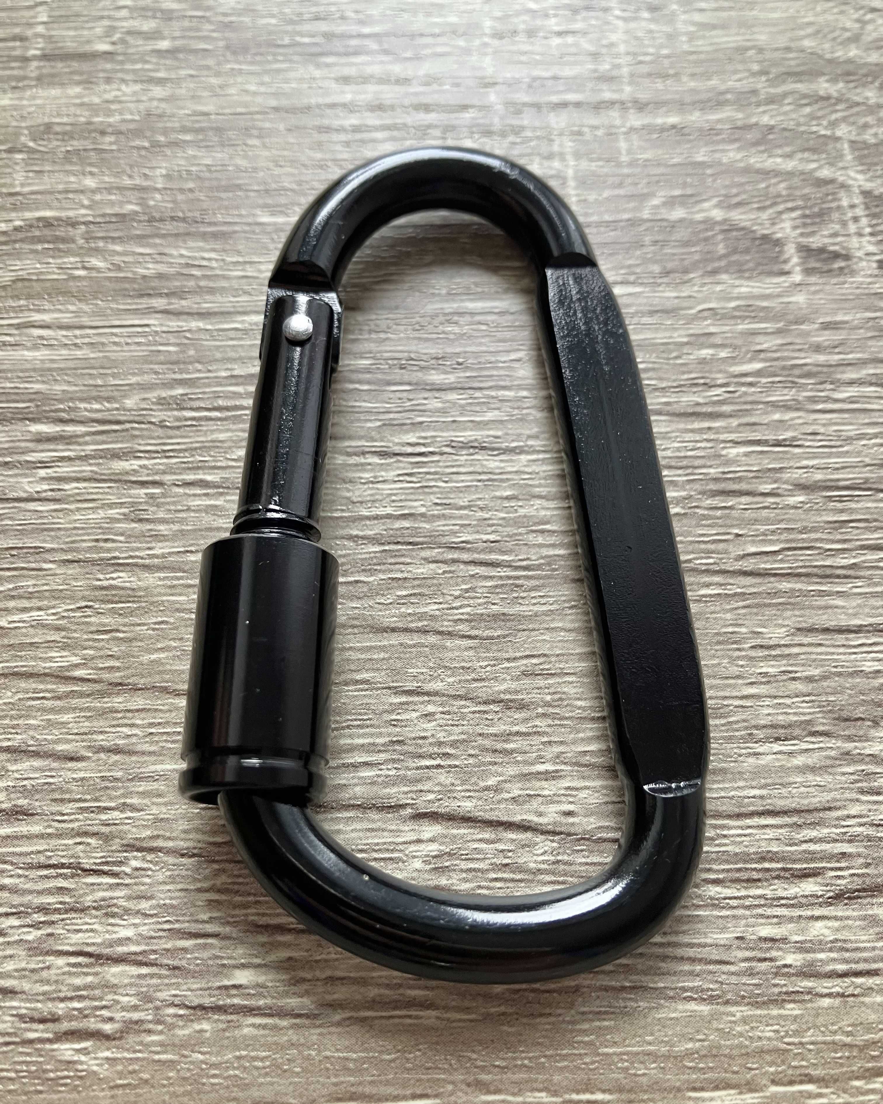 Zestaw! Stalowe karabińczyki strażackie 6 sztuk (80mm x 6mm) czarne!