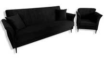 raty komplet designeski Sofa z fotelem rozkładana zestaw skandynawski