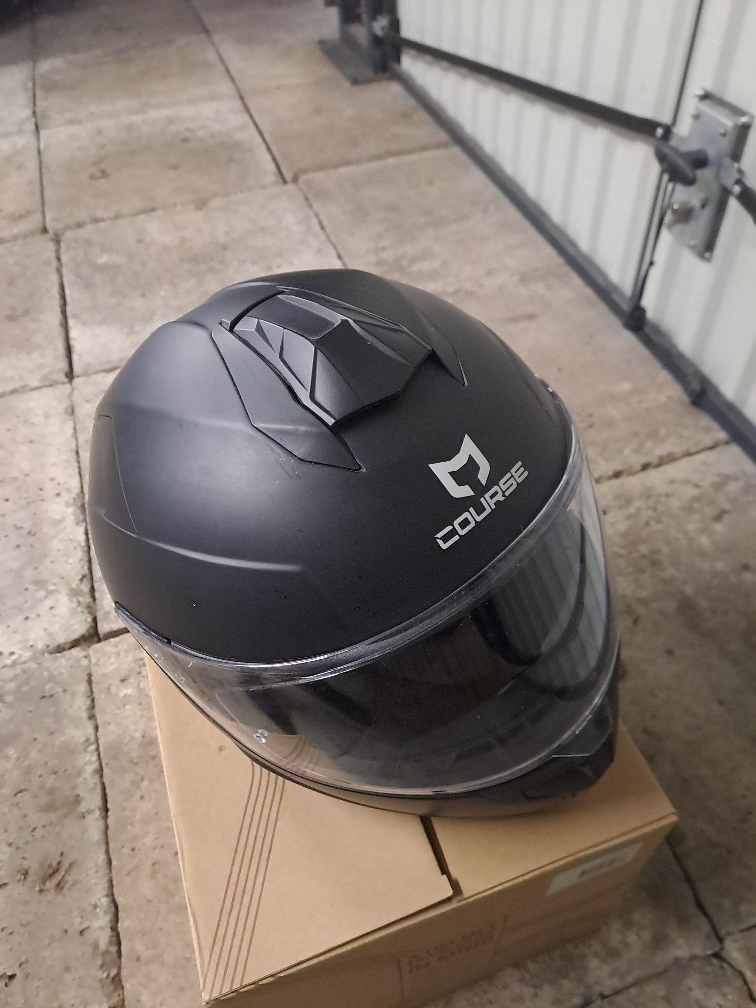 Kask Motocyklowy Course raider EVO Czarny Matowy  + Interkom NOECI