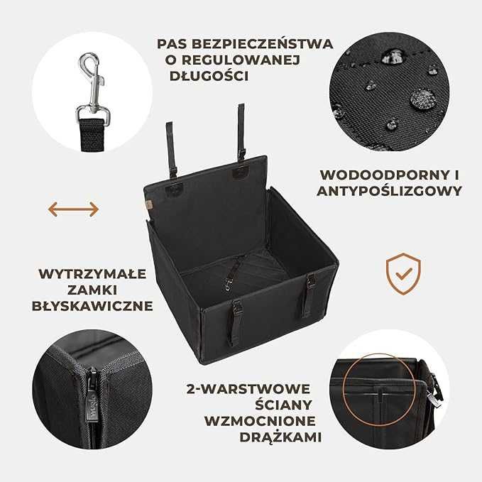 Wodoodporny Fotelik Samochodowy Dla Psa M do 18kg