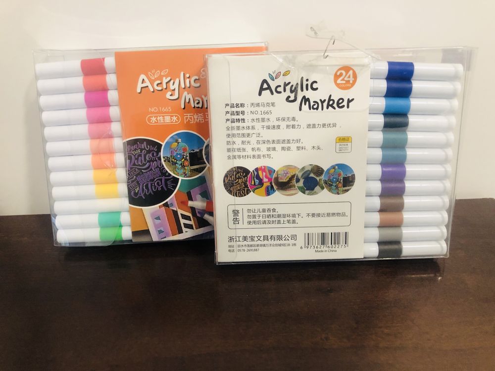 Акрилові маркери 24 кольори.