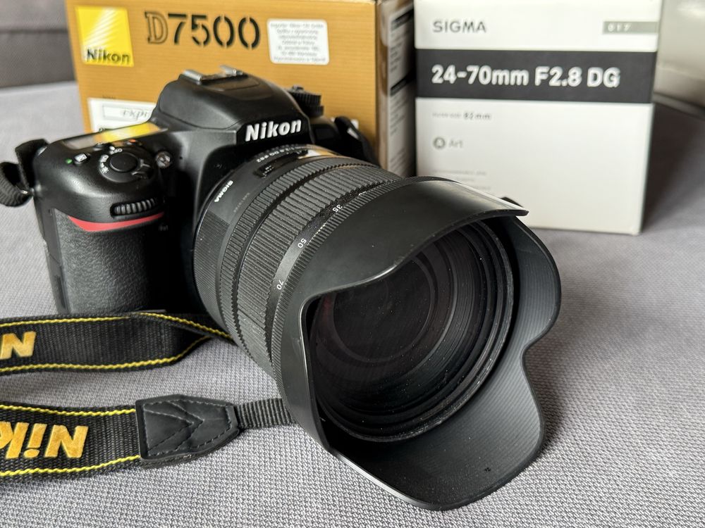 Nikon D7500 + Sigma 24-70mm F2.8 DG Art + pokrowiec Manfrotto