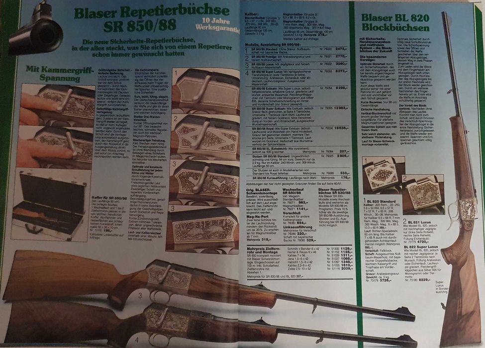 Catálogo Frankonia Jagd 1988/1989 - Caça, Armas, Vestuário, Facas