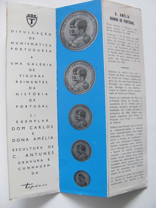 5 medalhas de prata comemorativas, Reis de Portugal, com garantia.