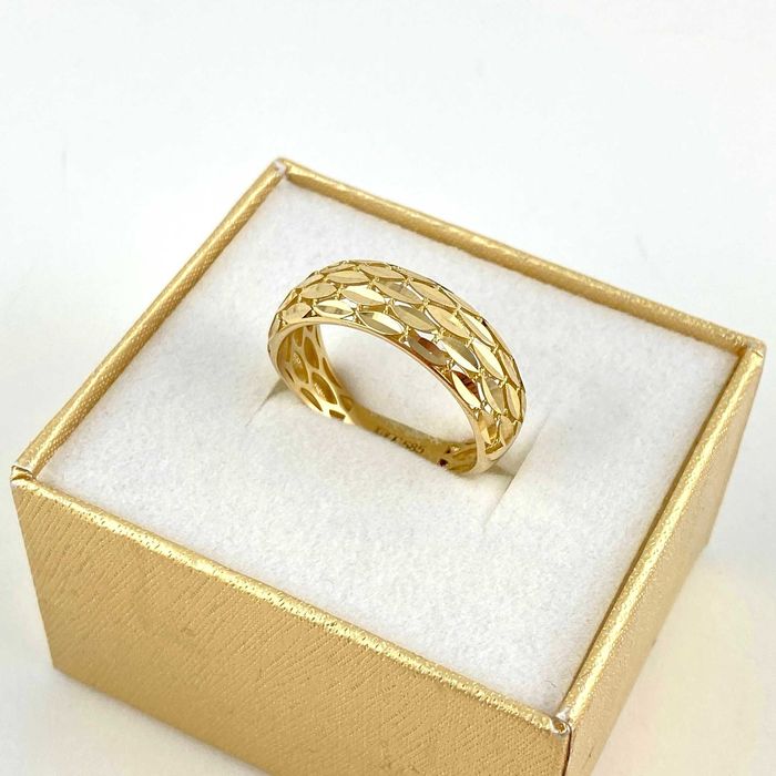 Unikatowy ZŁOTY pierścionek PRÓBA 585 (14K) rozmiar 18