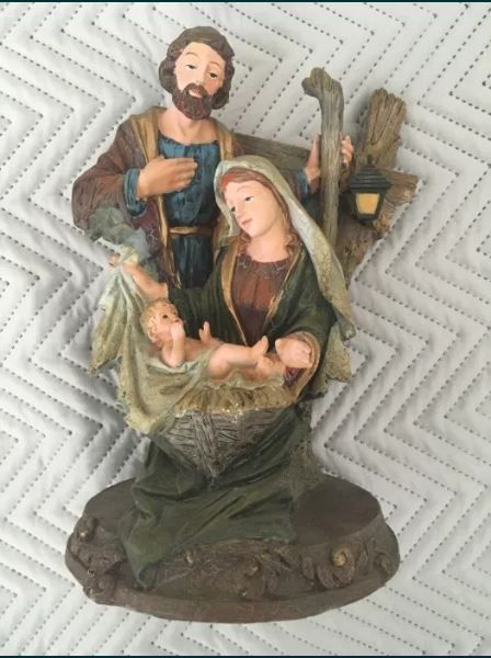 Estatueta Sagrada Família (José, Maria e menino Jesus)