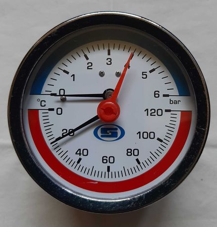 Продам горизонтальный термоманометр 6 bar/120ºC