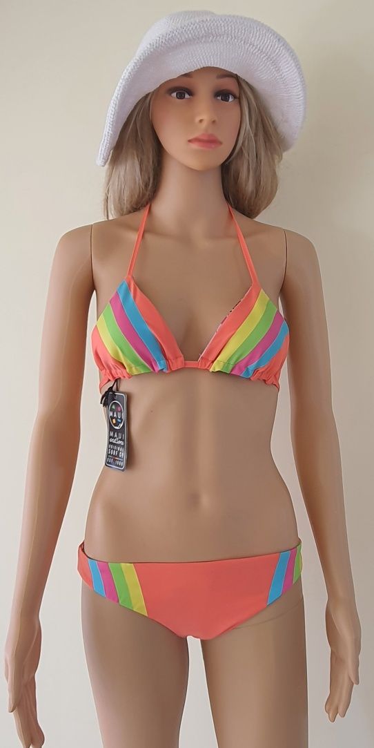 Maui and Sons - nowe z metką - dwustronne bikini + gratis narzutka - S