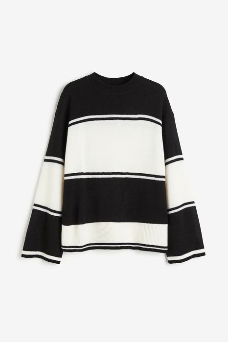 Світшот HM, білий світер H&M полоска, базова стильна кофта р.S