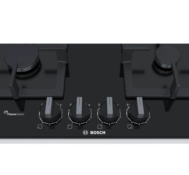 Placa gás 60cm BOSCH vidro duro preta nova a estrear