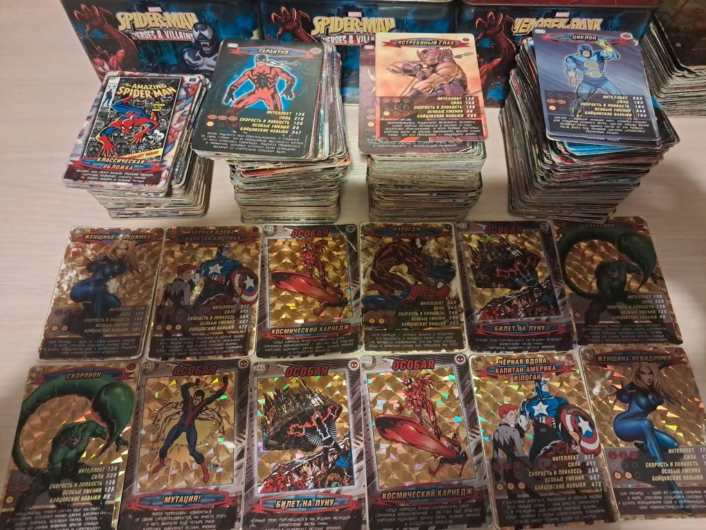 Karty spiderman heroes and villains