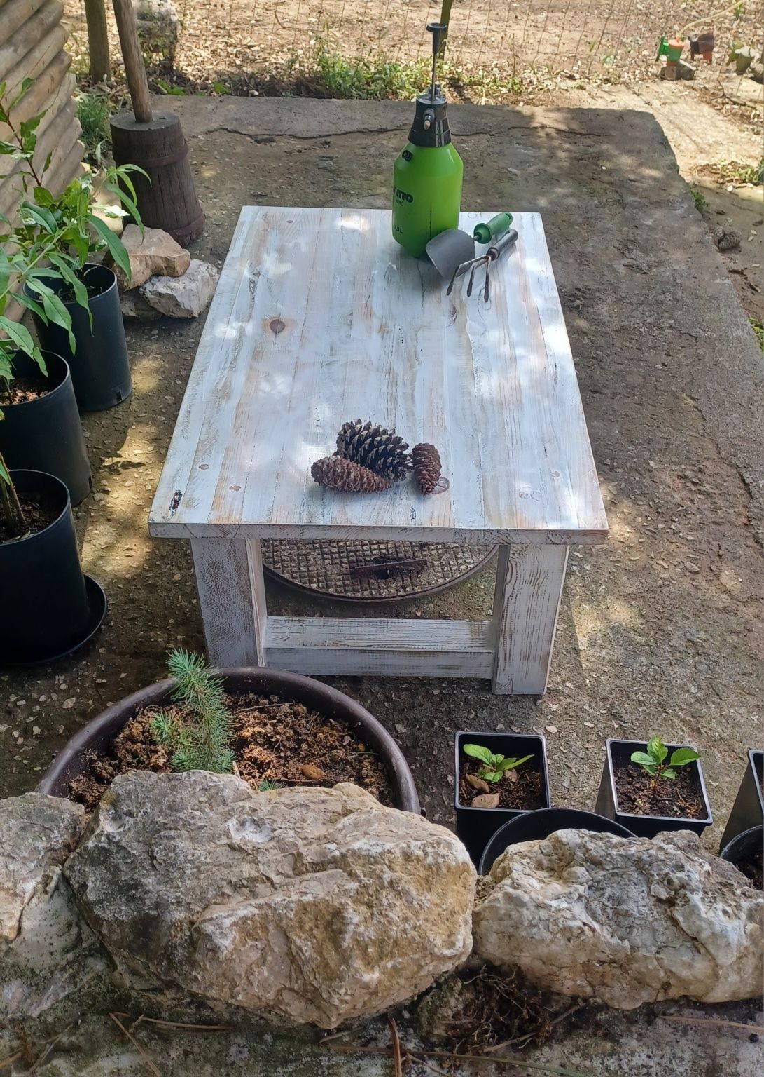 Mesa de jardim / centro rústica