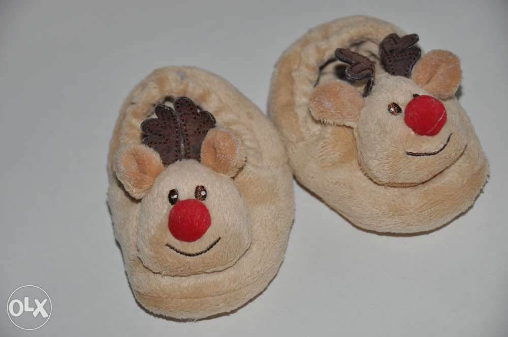 Zimowe paputki dla niemowlaka Renifery buty na Święta Bożego Narodzeni