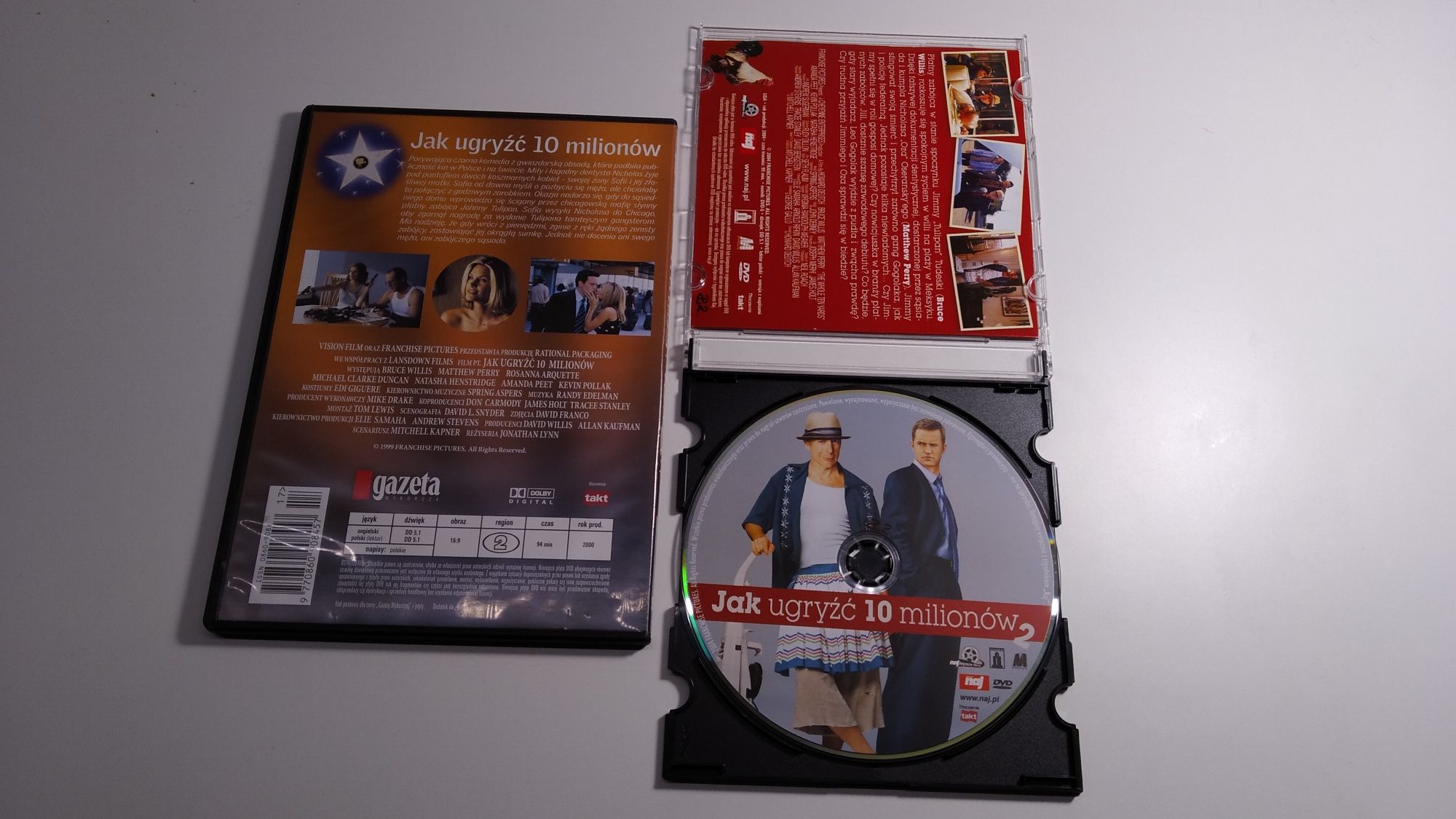 2xDVD Jak ugryźć 10 milionów 1 i 2 Bruce Willis czarna komedia