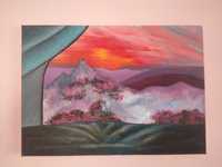Картина олійними фарбами Гори Краєвид з палатки