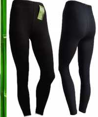 spodnie getry czarne legginsy lekko ocieplane plus 3xl/4xl bambus