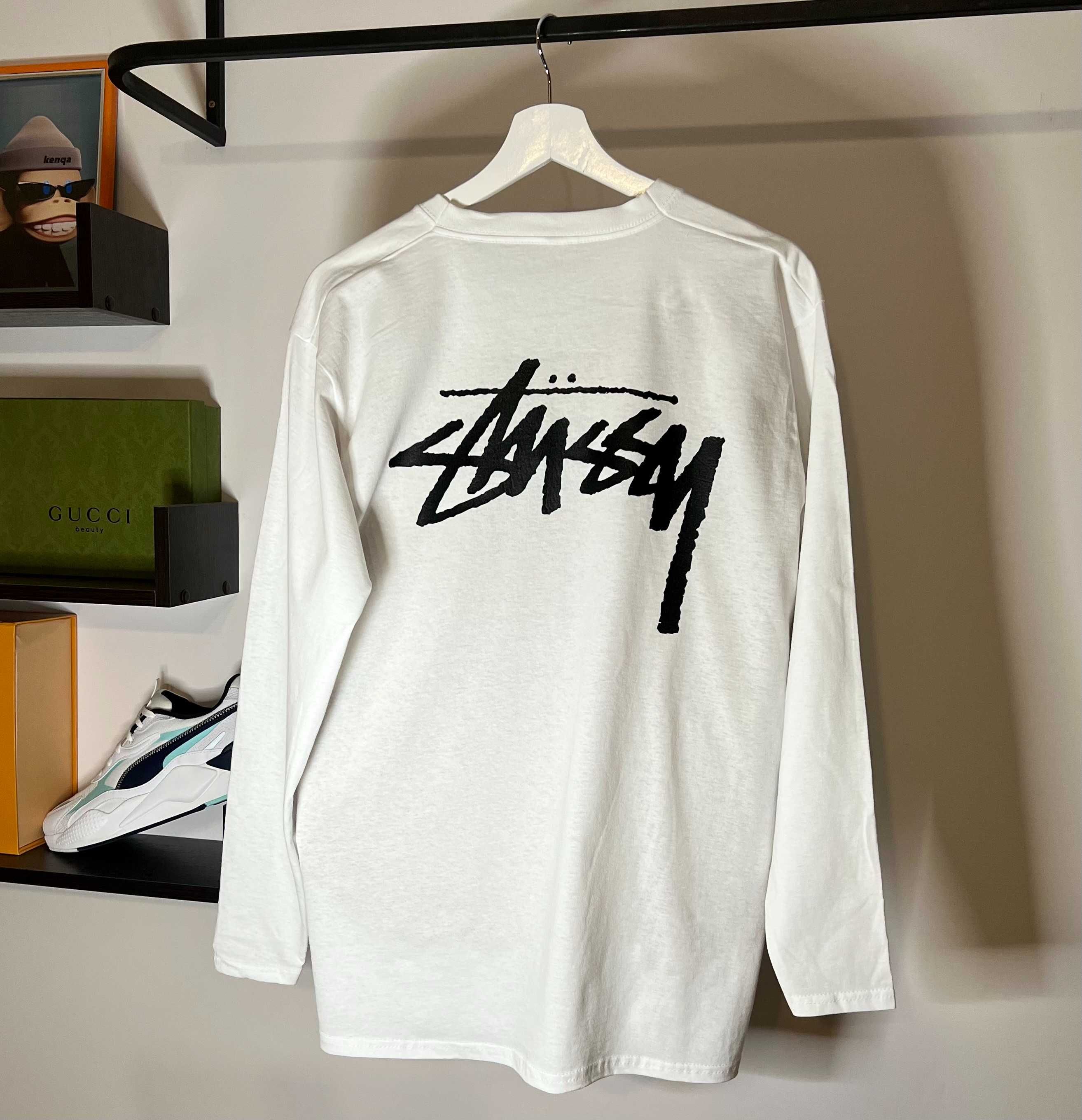 Лонгслів Stussy білого кольору