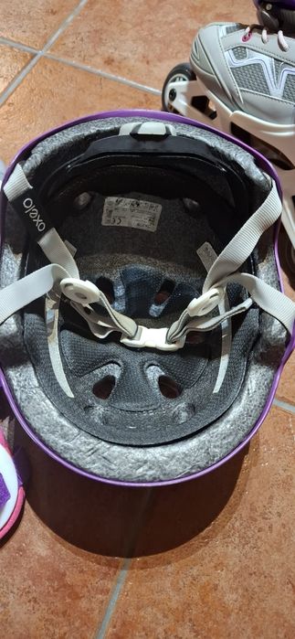 Conjunto patins em linha com proteções