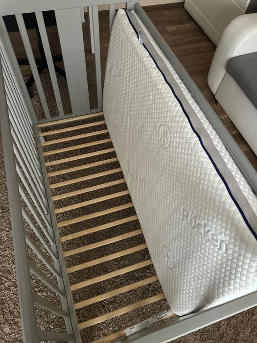 Łóżeczko niemowlęce Star Cot 120x60 + materac Rucken