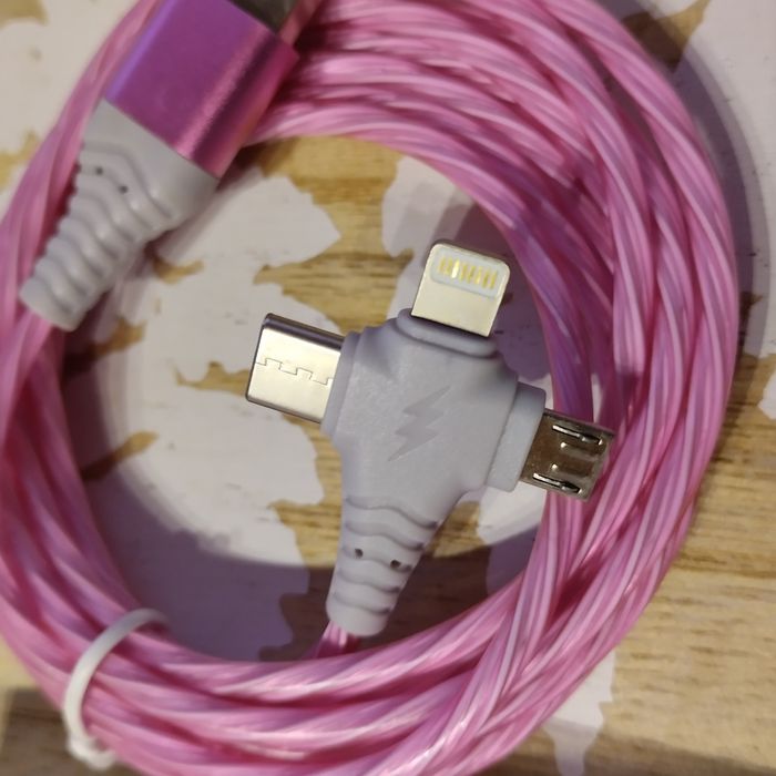 Kabel USB typu 3 w1 nowy 2 m