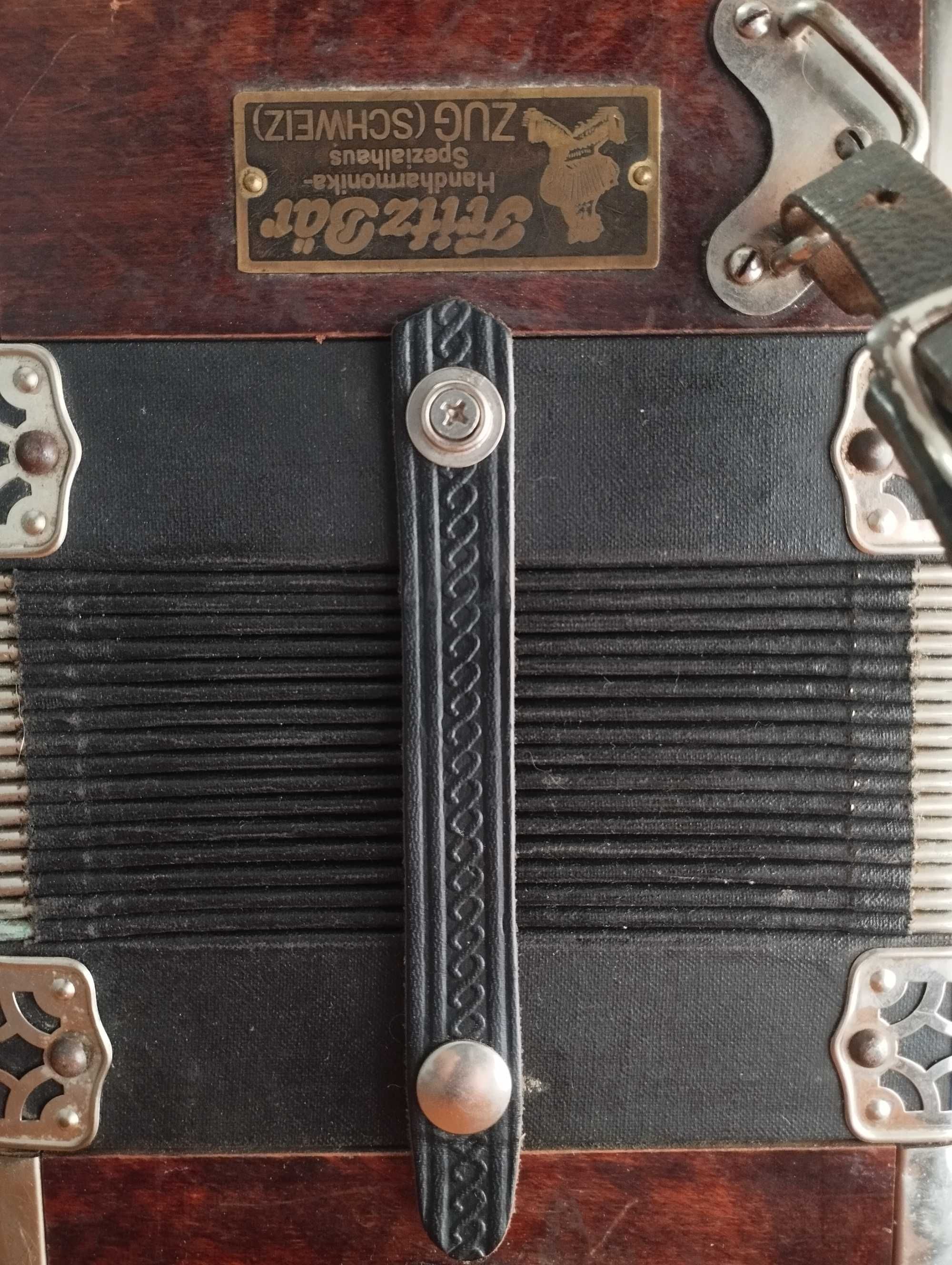 Concertina HohnerPiccola Vintage Funcional Raro Placa Fritz Bär(Suíça)