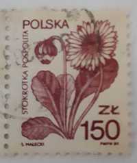 Znaczek stemplowany Stokrotka Pospolita, 1989 rok, S. Małecki