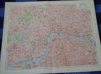 Londyn  duży, oryginalny XIX w. plan miasta