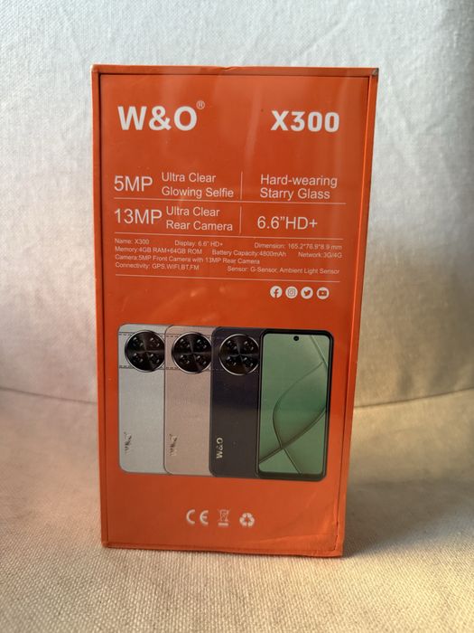 Telemóvel W&O X300, novo e selado na caixa original.