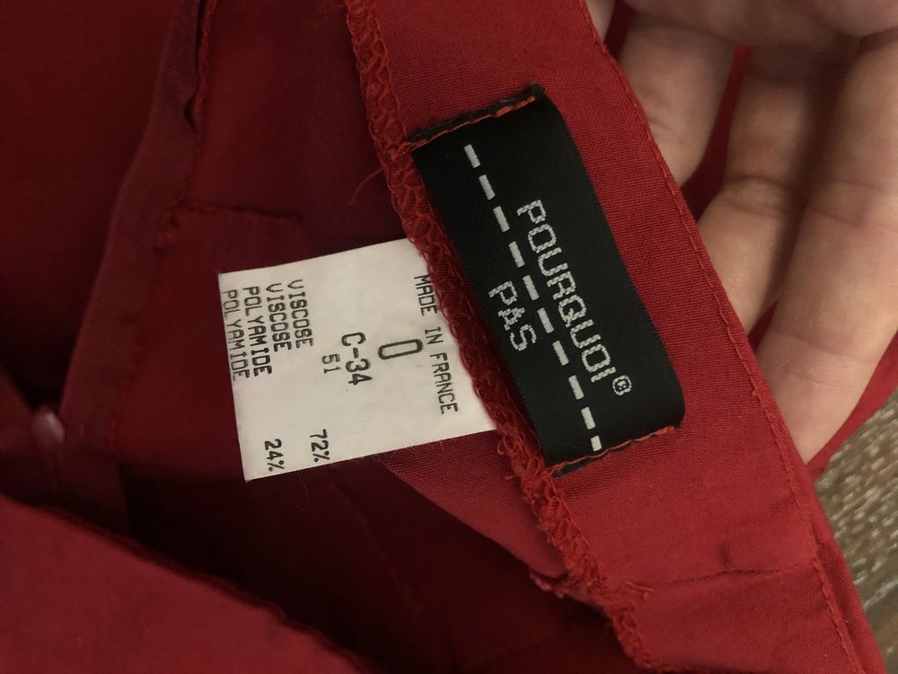 Красная юбка, мини POURQUOI, Франция, на тонкую талию