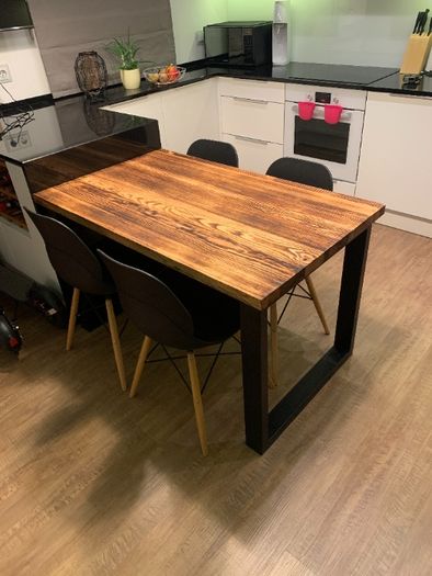 Stół na wymiar loft drewniany metalowe nogi nowoczesny