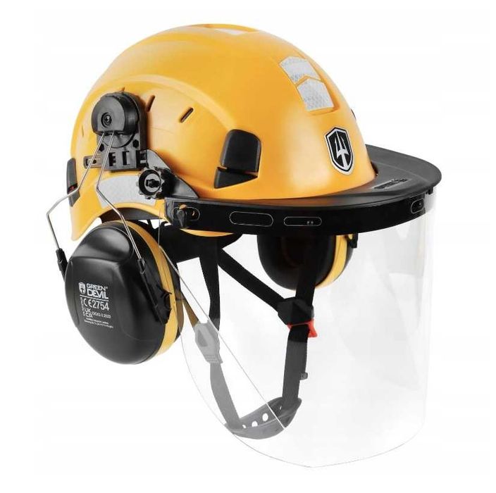 Kask Ochronny GREEN DEVIL 3w1 z Wentylacją Ochroną Słuchu 53-63cm