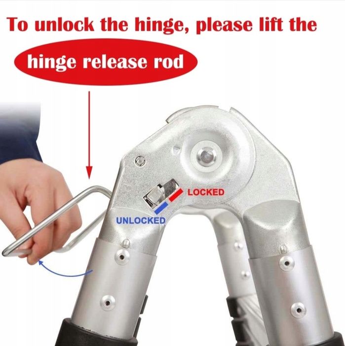 Телескопічна, алюмінієва складна драбина 3,8 м