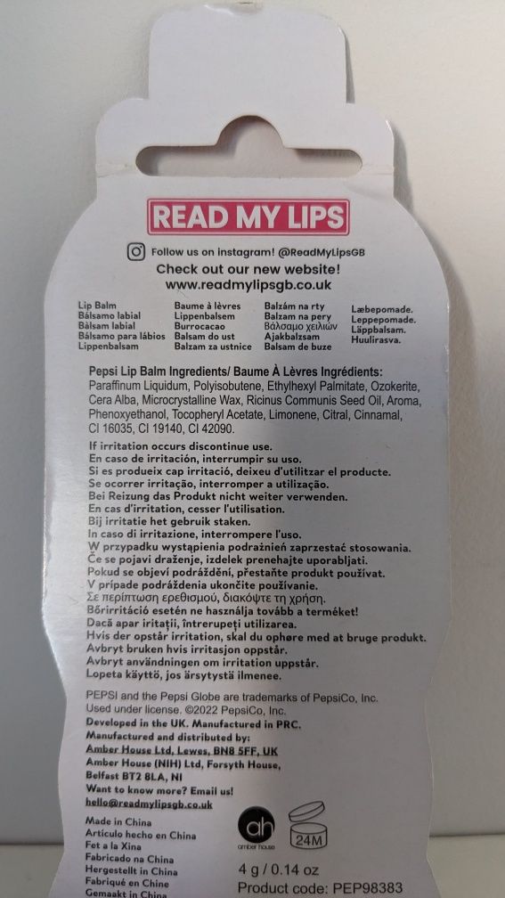 Balsam pomadka nawilżajaca do ust Pepsi Cola cola