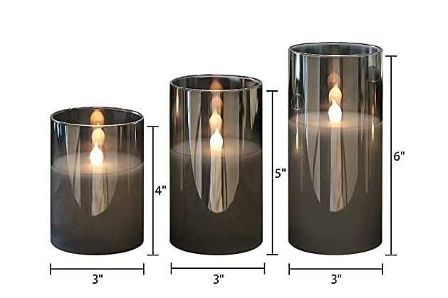 Zestaw 3 świec LED, sterowanie pilotem, funkcja timera Eldnacele