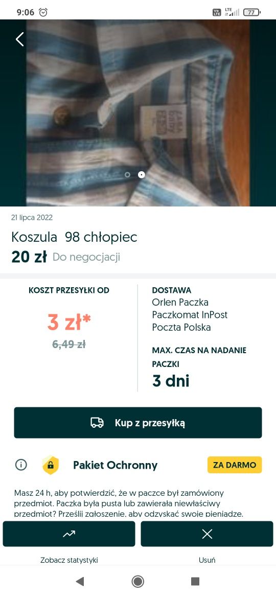 Koszula 24-36 miesięcy chłopiec