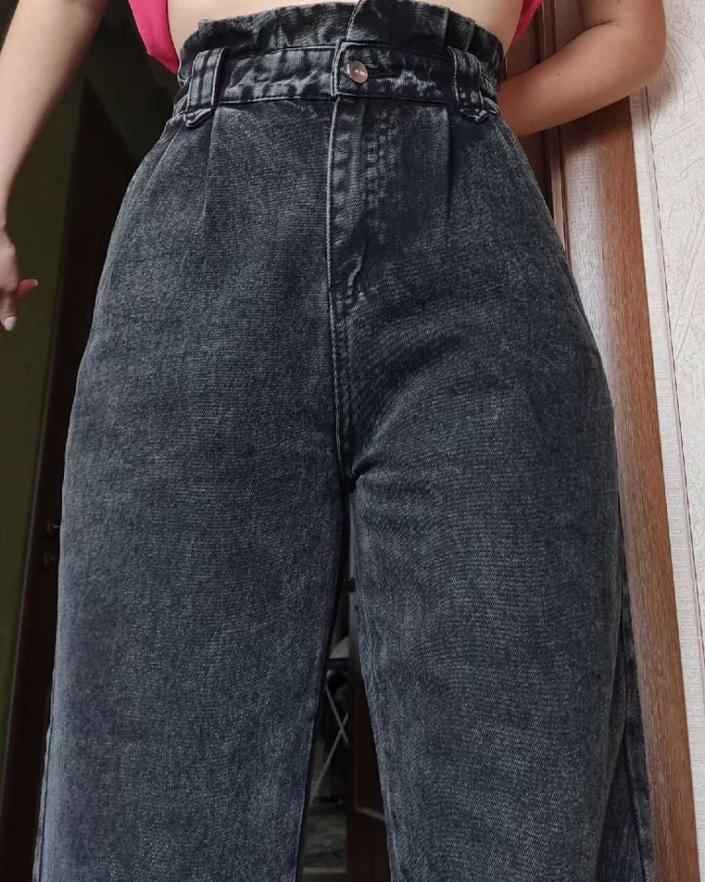 Джинси висока посадка, тканина джинс