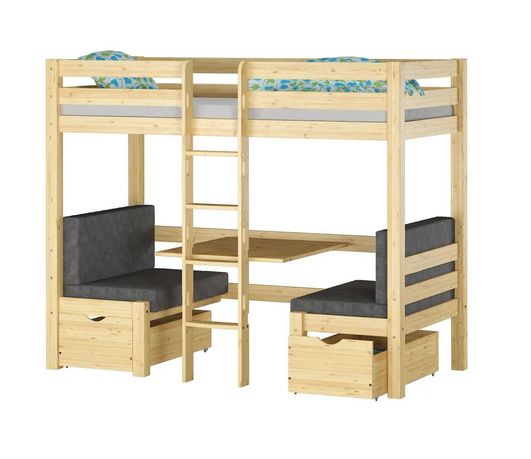 Łóżko piętrowe ELEN 90x200 rozkładane ze stolikiem idealne na działkę