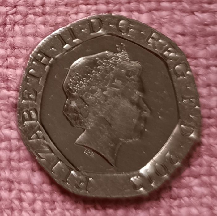 британская монета номиналом 20 пенсов, выпущенная в 2012 году.
Монета