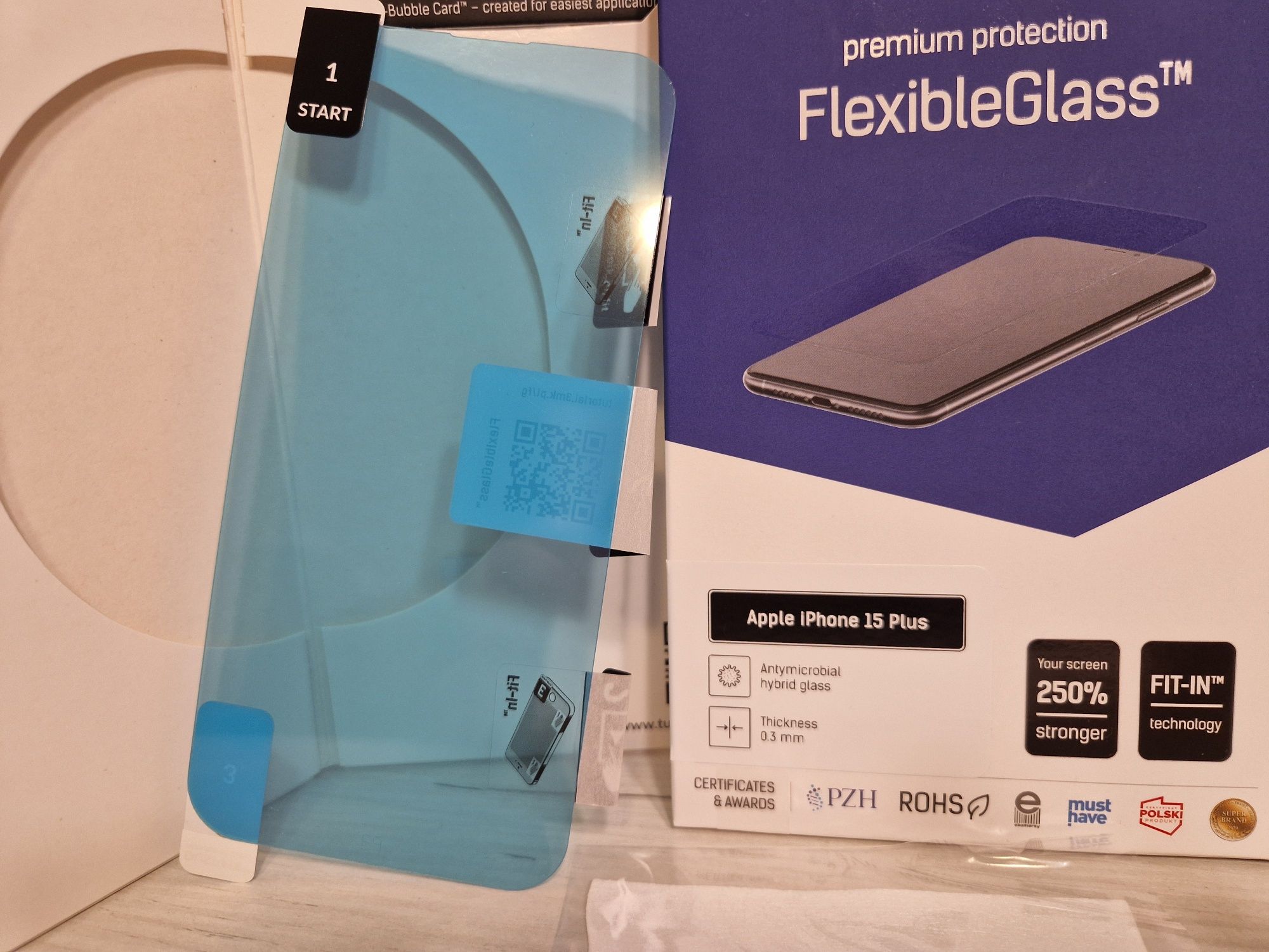 Hartowane szkło hybrydowe 3MK FlexibleGlass do Iphone 15 Plus