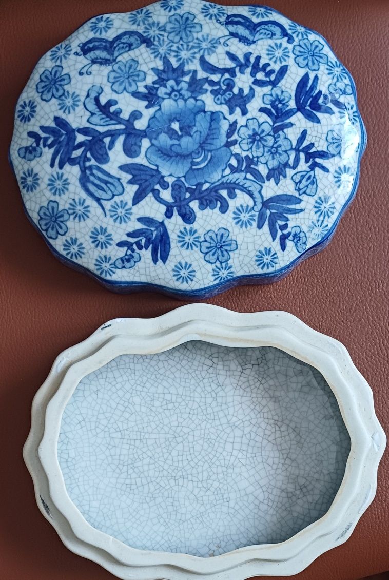 Porcelana China 2 Peças Impecáveis 21X17x7cm