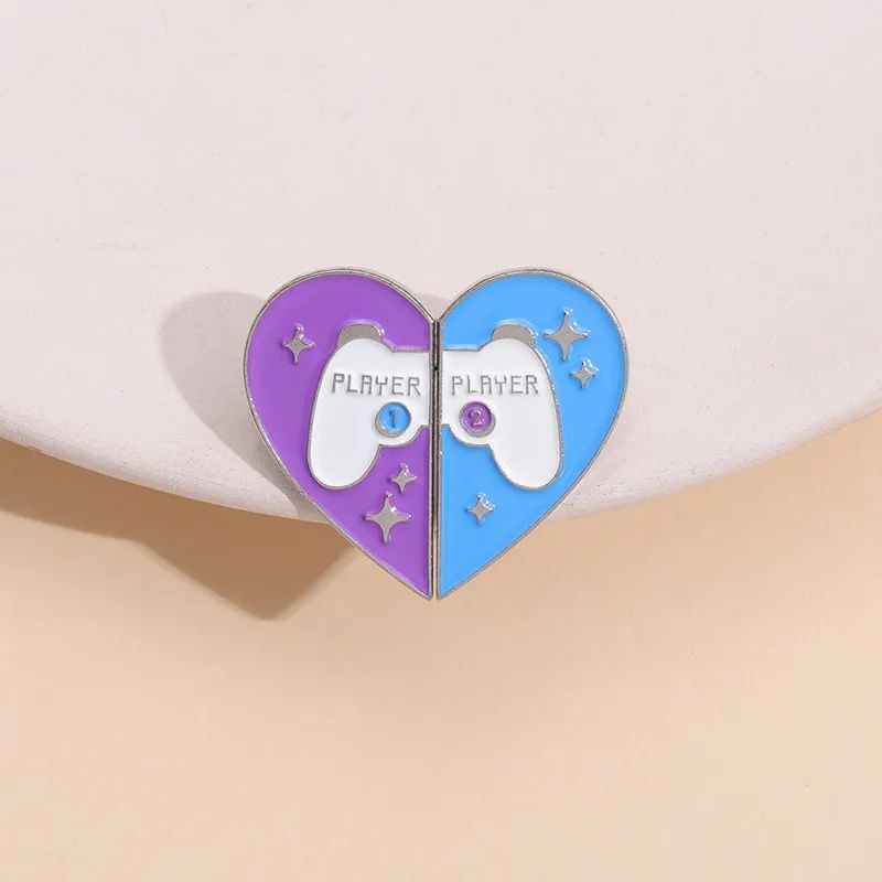 Значки для пары геймерские сердце Sony PlayStation джойстик Nintendo