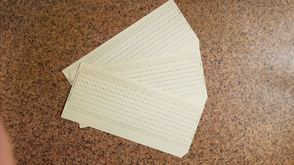 Перфокарты ЭВМ.1982г.