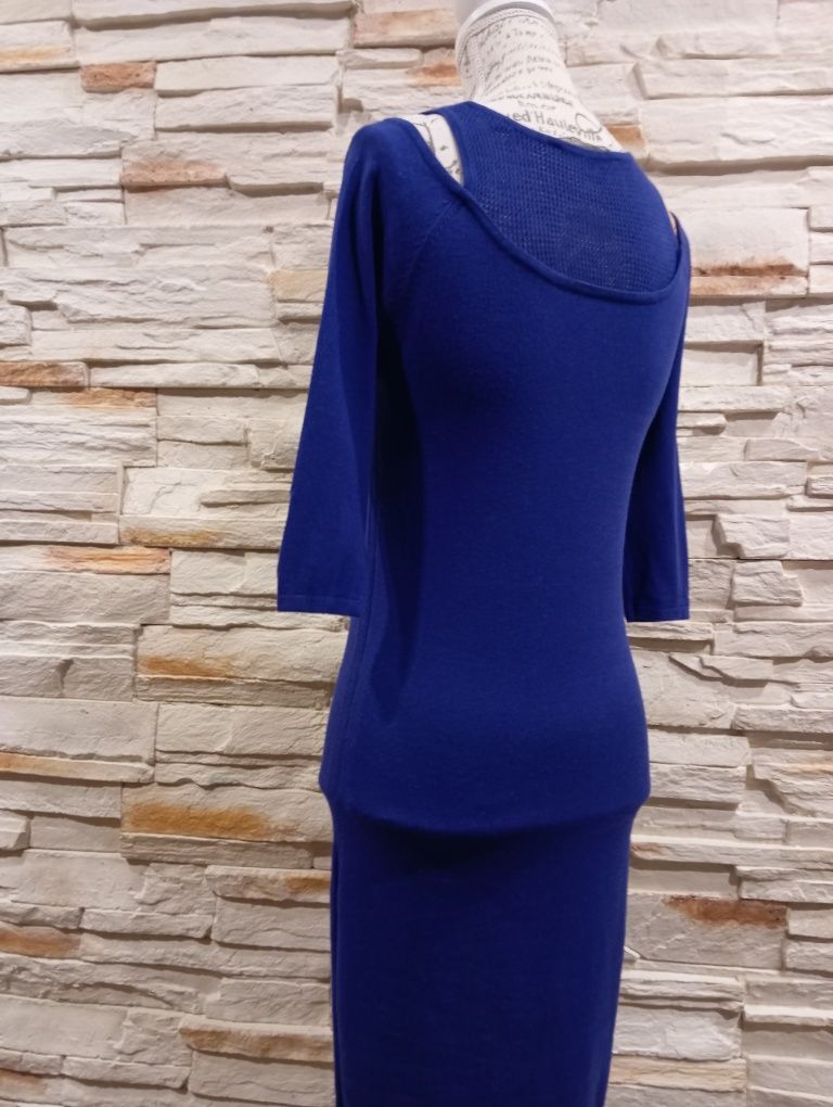 Kobaltowa swetrowa sukienka Guess r.36.  W.B.M